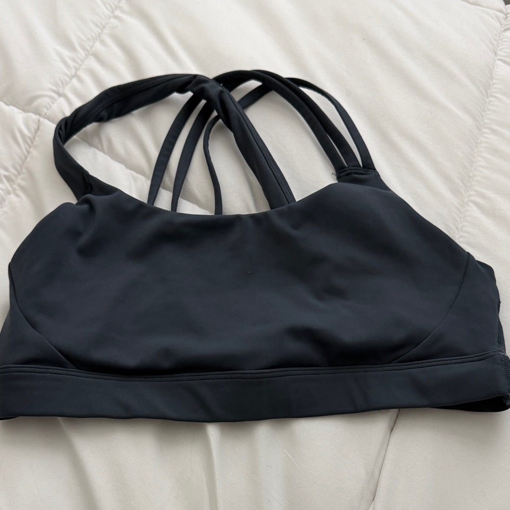 Athleta Gray Strappy Sports Bra
